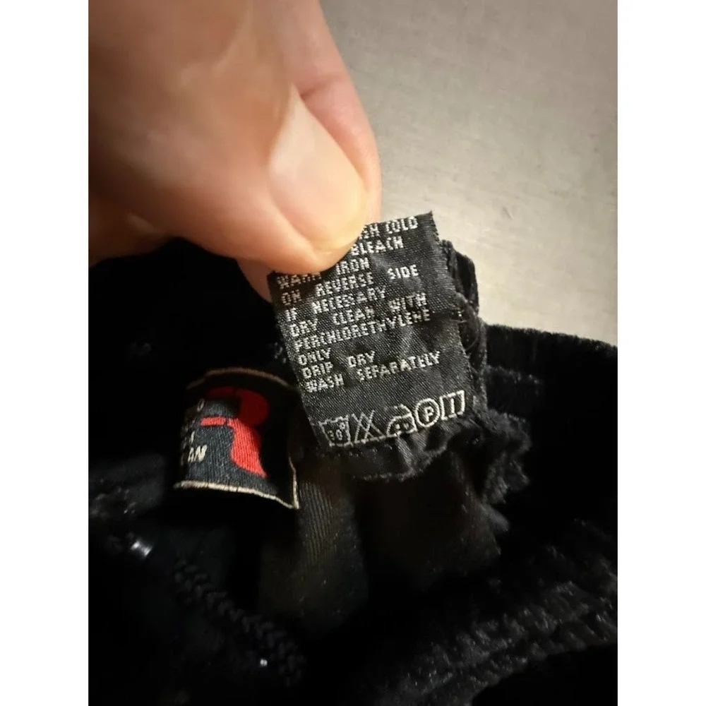 Koman Raw Pants Velour Mens 28 Black Drawstring Joggers Sweats 28x30‎ Y2K.